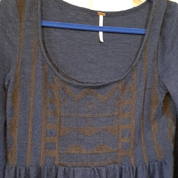 Free People Tops - Free People Navy Blue Long Sleeve Top
